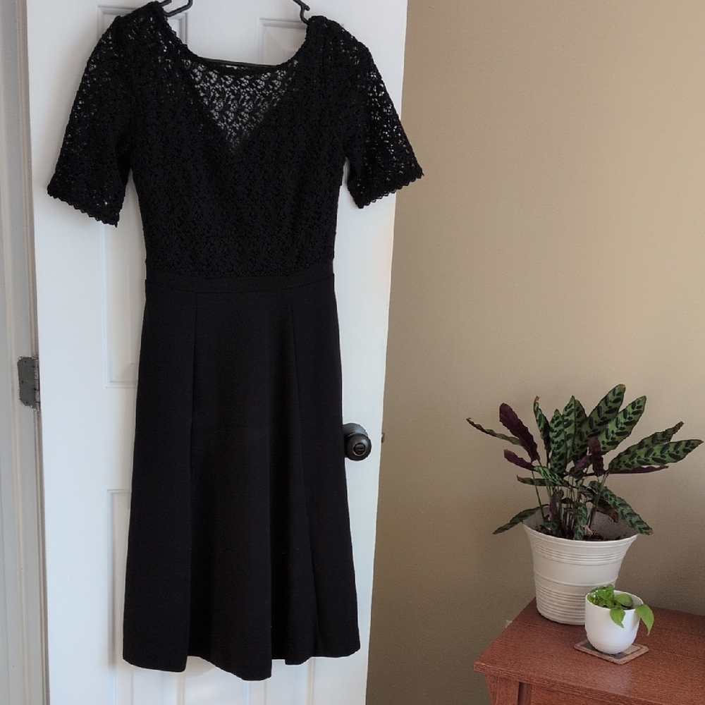 Boden Elegant Black Lace Dress